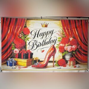 Happy Birthday Queen Backdrop Banner 6x4Ft.